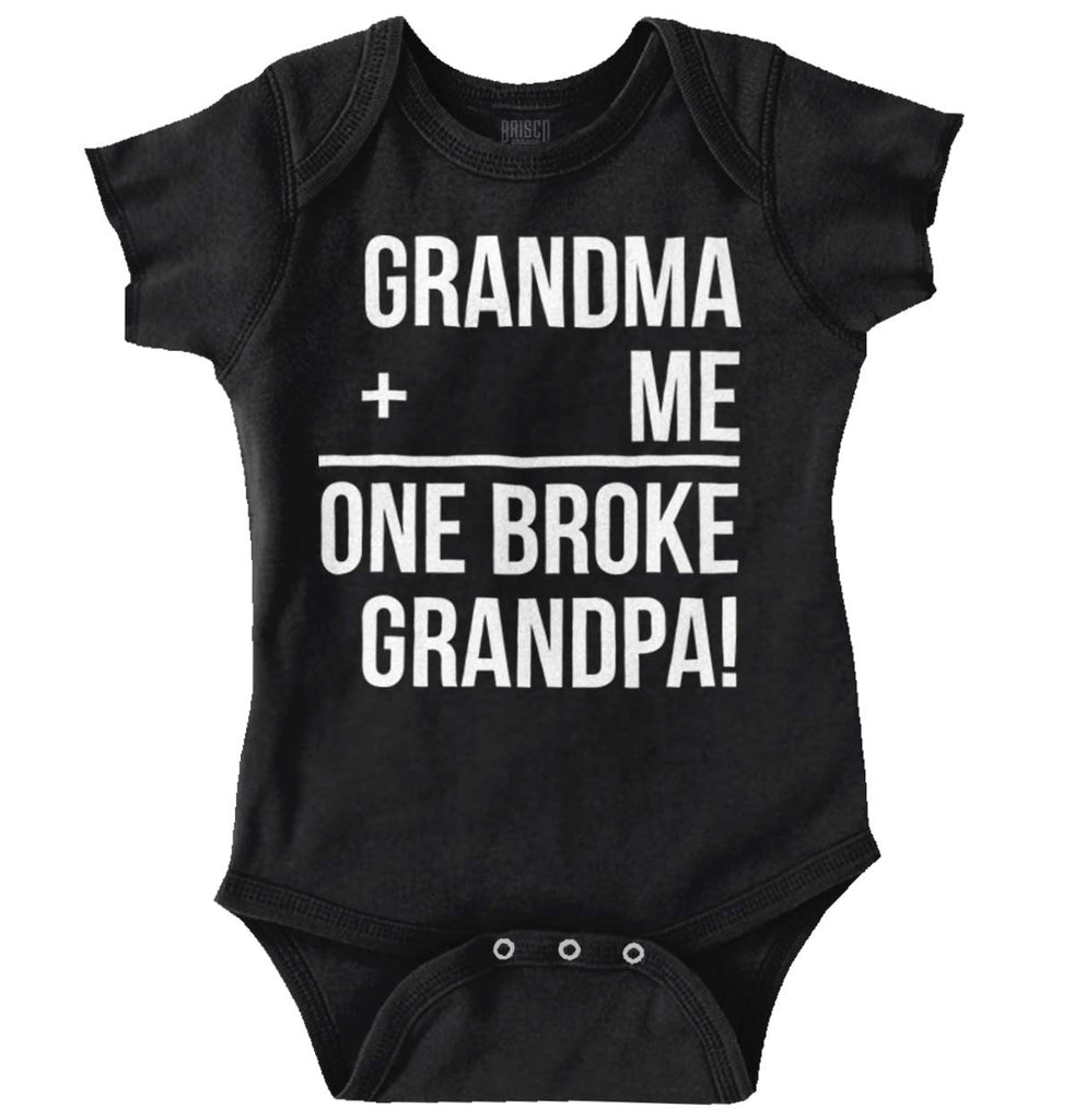 One Broke Grandpa Romper Bodysuit-Direct To Garment Print-Brisco Baby
