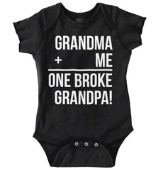 One Broke Grandpa Romper Bodysuit-Direct To Garment Print-Brisco Baby