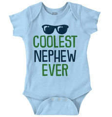 Coolest Nephew Ever Romper Bodysuit-Direct To Garment Print-Brisco Baby