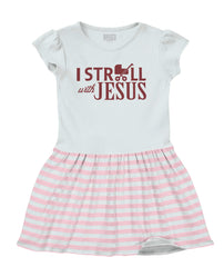 Stroll With Jesus Baby Striped Skirt Dress-Direct To Garment Print-Brisco Baby