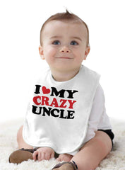 My Crazy Uncle Infant Baby Bib-Direct To Garment Print-Brisco Baby