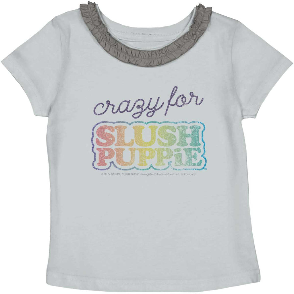 Crazy For Slush Puppie Toddler Ruffled Trim T-Shirt-Direct To Garment Print-Brisco Baby