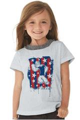 Stars Stripes Popeye Toddler Ruffled Trim T-Shirt-Direct To Garment Print-Brisco Baby