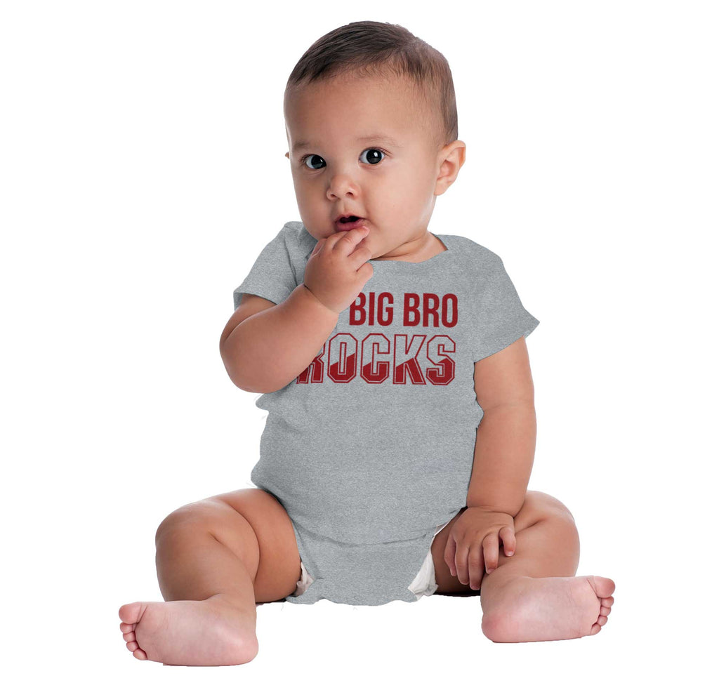 My Big Bro Rocks Romper Bodysuit-Direct To Garment Print-Brisco Baby