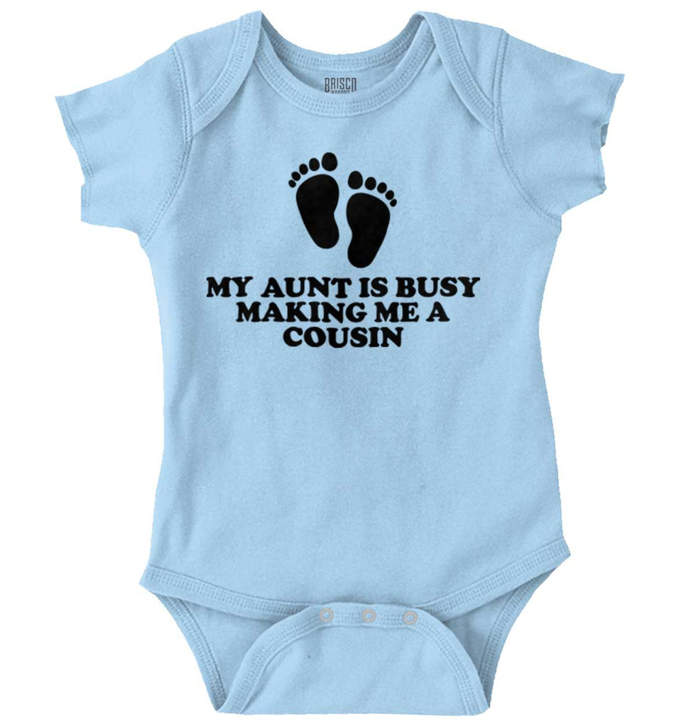 My Aunt Is Busy Romper Bodysuit-Direct To Garment Print-Brisco Baby