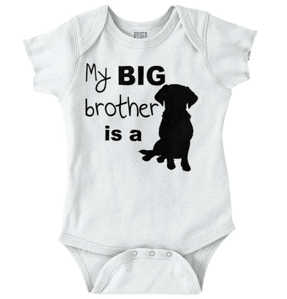 Brother is a Dog Romper Bodysuit-Direct To Garment Print-Brisco Baby