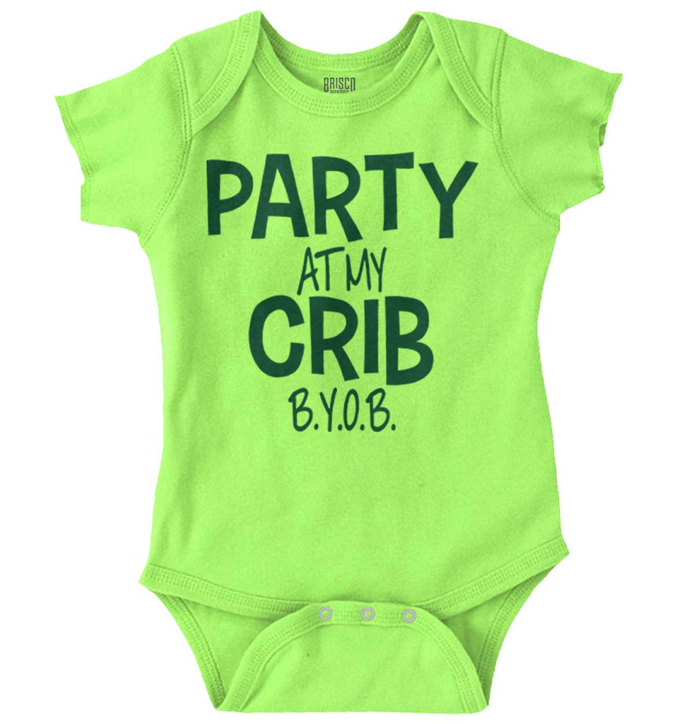 Party At My Crib Romper Bodysuit-Direct To Garment Print-Brisco Baby
