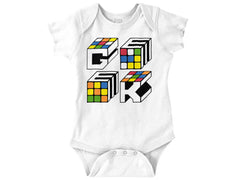 Geek Cube Romper Bodysuit-Direct To Garment Print-Brisco Baby
