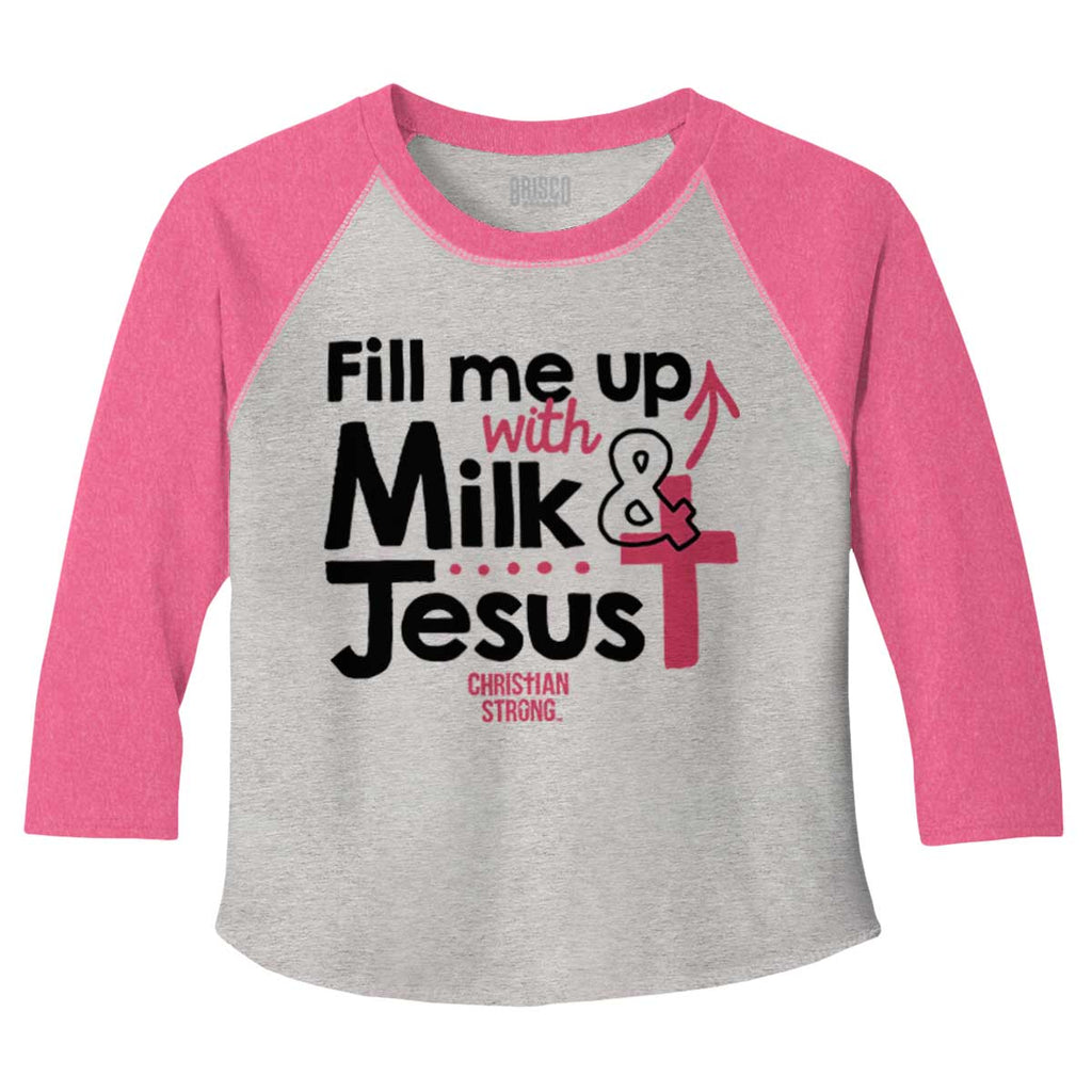 Milk And Jesus Toddler Baseball-Direct To Garment Print-Brisco Baby