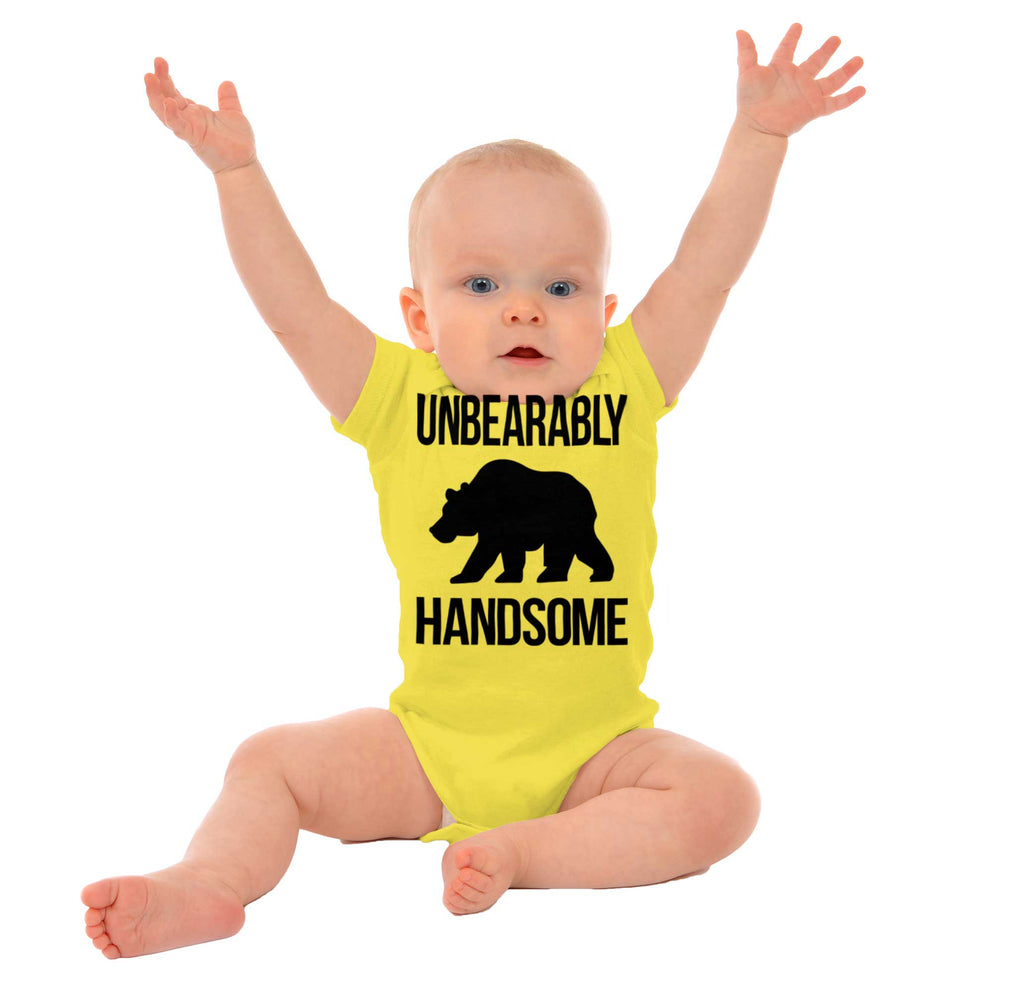 Unbearably Handsome Romper Bodysuit-Direct To Garment Print-Brisco Baby