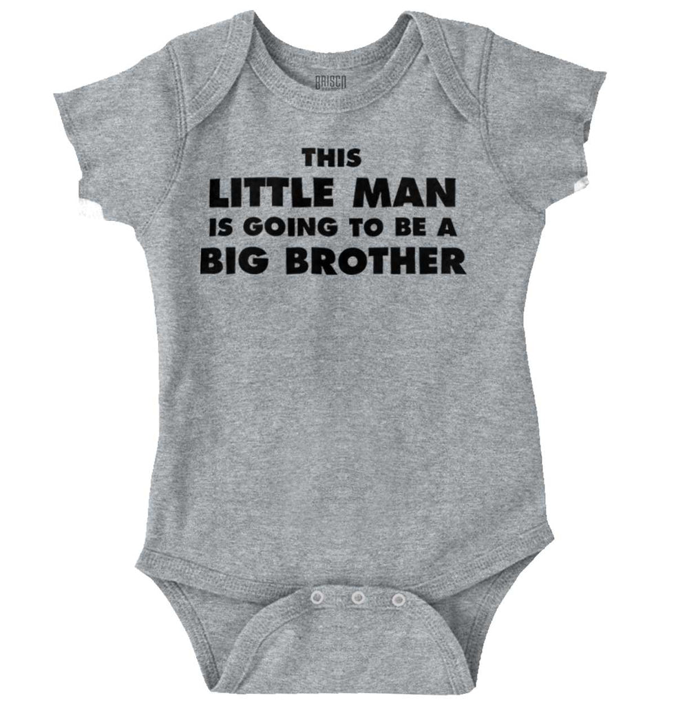 Little Man Going To Be Big Brother Romper Bodysuit-Direct To Garment Print-Brisco Baby