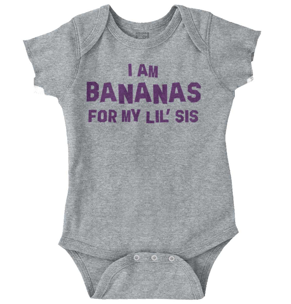 Bananas For Lil Sis Romper Bodysuit-Direct To Garment Print-Brisco Baby
