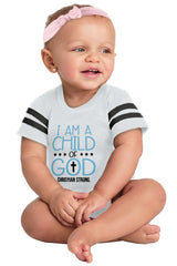 Cross Of God Football Romper Bodysuit-Direct To Garment Print-Brisco Baby