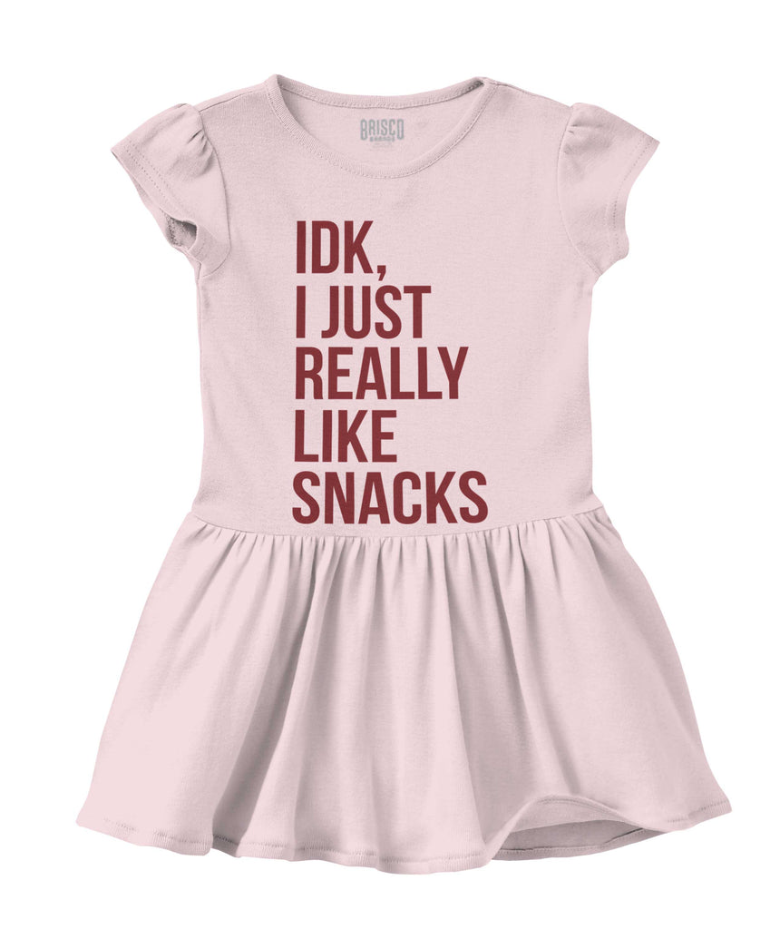 Really Like Snacks Solid Baby Infant Dress-Direct To Garment Print-Brisco Baby
