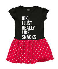 Really Like Snacks Baby Polka Dot Skirt Dress-Direct To Garment Print-Brisco Baby