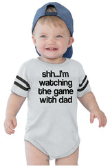 Watching the Game Football Romper Bodysuit-Direct To Garment Print-Brisco Baby