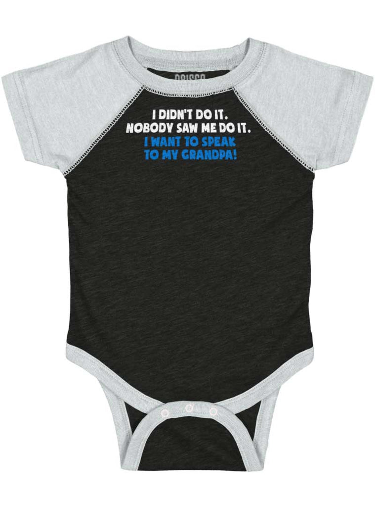 I Didn't Do It Raglan Romper Bodysuit-Direct To Garment Print-Brisco Baby