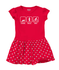 Crawl Walk Bike Baby Polka Dot Skirt Dress-Direct To Garment Print-Brisco Baby