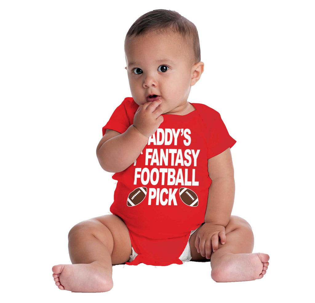 Fantasy Football Pick Romper Bodysuit-Direct To Garment Print-Brisco Baby