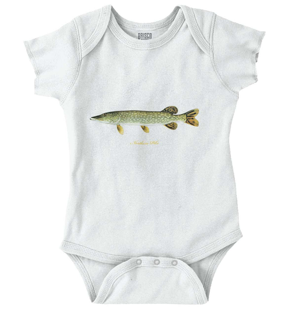 Northern Pike Fish Romper Bodysuit-Direct To Garment Print-Brisco Baby