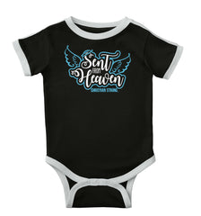 Sent From Heaven Ringer Romper Bodysuit-Direct To Garment Print-Brisco Baby