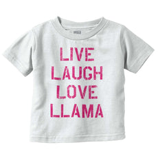 Live Laugh Llama Infant Toddler T Shirt-Direct To Garment Print-Brisco Baby