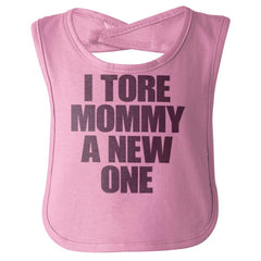 Tore Mommy A New One Infant Baby Bib-Direct To Garment Print-Brisco Baby