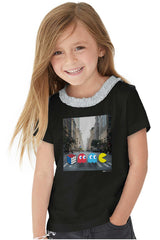 The Beatles Pac-Man Toddler Ruffled Trim T-Shirt-Direct To Garment Print-Brisco Baby