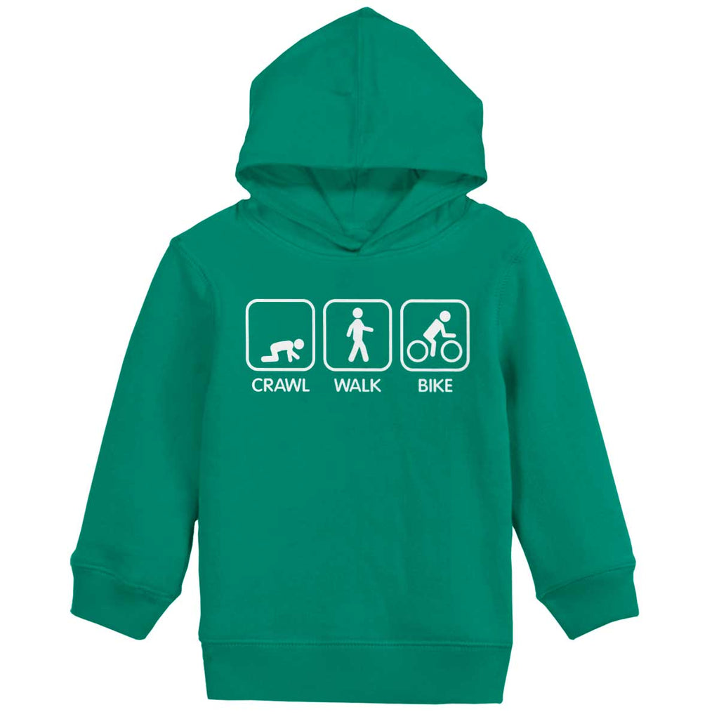 Crawl Walk Bike Toddler Pullover Hoodie-Direct To Garment Print-Brisco Baby
