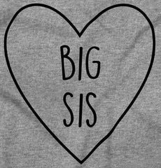 Big Sis Heart Romper Bodysuit-Direct To Garment Print-Brisco Baby