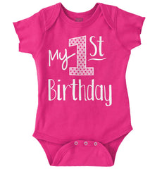 My First Birthday Romper Bodysuit-Direct To Garment Print-Brisco Baby