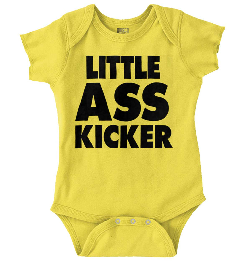 Little Ass Kicker Romper Bodysuit-Direct To Garment Print-Brisco Baby