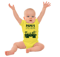 Papa's Little Helper Romper Bodysuit-Direct To Garment Print-Brisco Baby