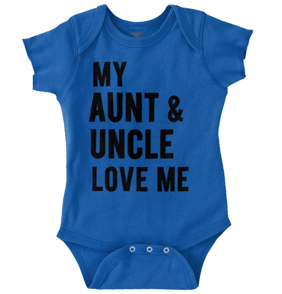 Aunt And Uncle Love Me Romper Bodysuit-Direct To Garment Print-Brisco Baby