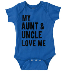 Aunt And Uncle Love Me Romper Bodysuit-Direct To Garment Print-Brisco Baby