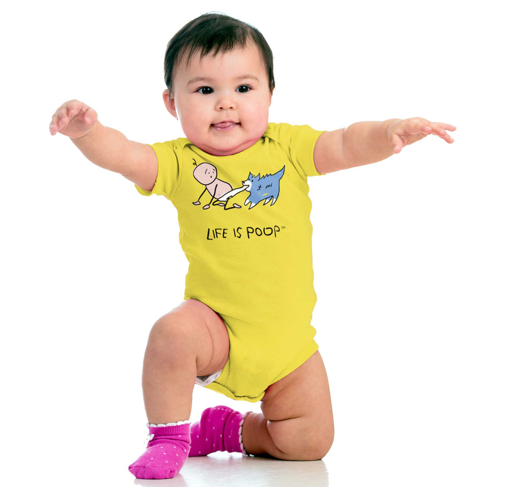 Dog Pull Romper Bodysuit-Direct To Garment Print-Brisco Baby