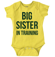 Big Sister In Training Romper Bodysuit-Direct To Garment Print-Brisco Baby