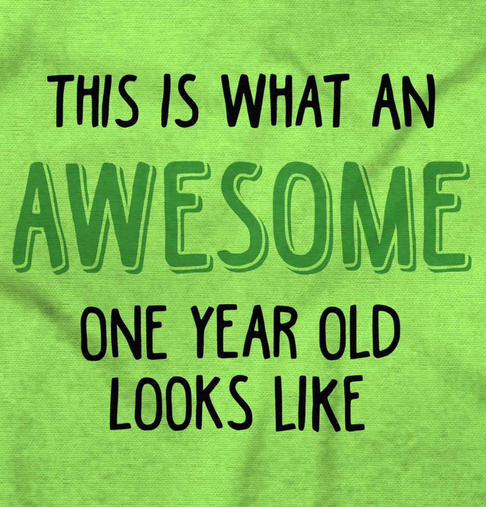 Awesome One Year Old Infant Toddler T Shirt-Direct To Garment Print-Brisco Baby