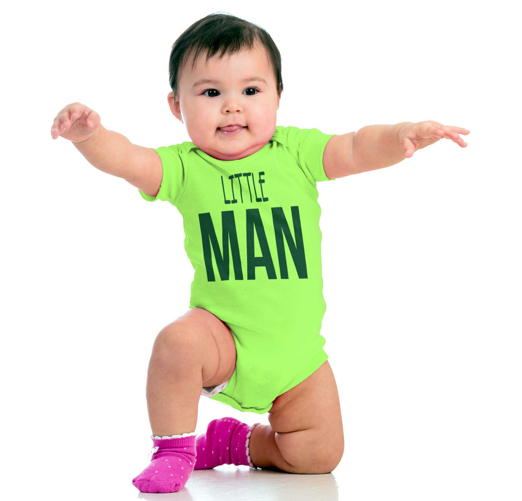 Little Man Romper Bodysuit-Direct To Garment Print-Brisco Baby