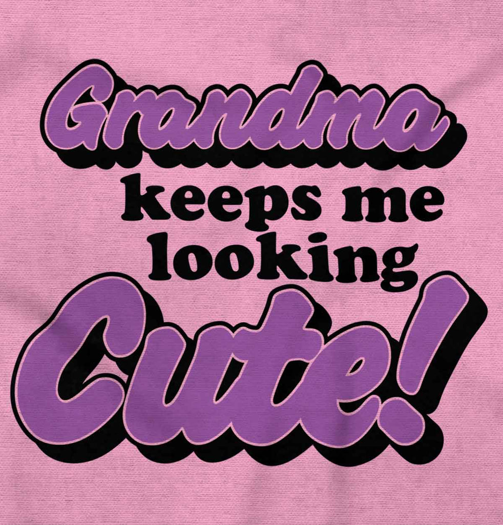 Grandma Keeps Me Cute Infant Toddler T Shirt-Direct To Garment Print-Brisco Baby