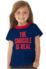 Snuggle Is Real Toddler Ruffled Trim T-Shirt-Direct To Garment Print-Brisco Baby