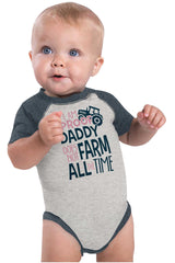 Farm All The Time Raglan Romper Bodysuit-Direct To Garment Print-Brisco Baby