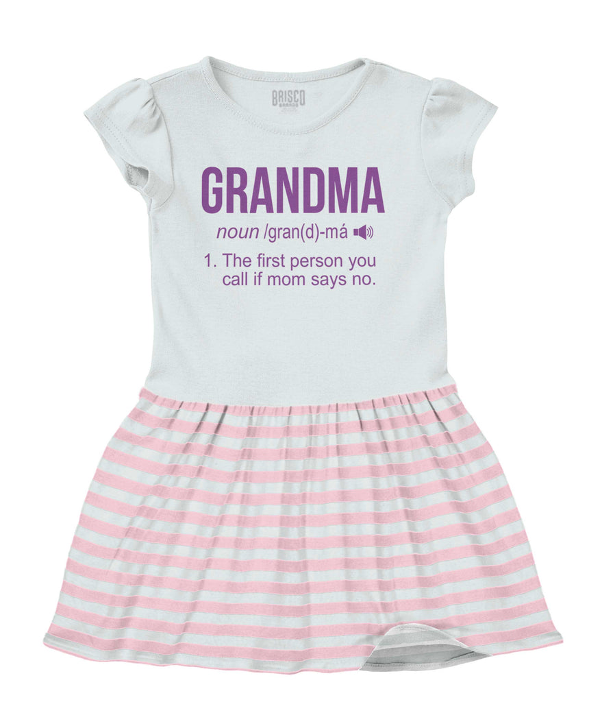 Grandma Baby Striped Skirt Dress-Direct To Garment Print-Brisco Baby