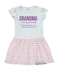 Grandma Baby Striped Skirt Dress-Direct To Garment Print-Brisco Baby