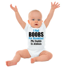 Dad Is Jealous Romper Bodysuit-Direct To Garment Print-Brisco Baby