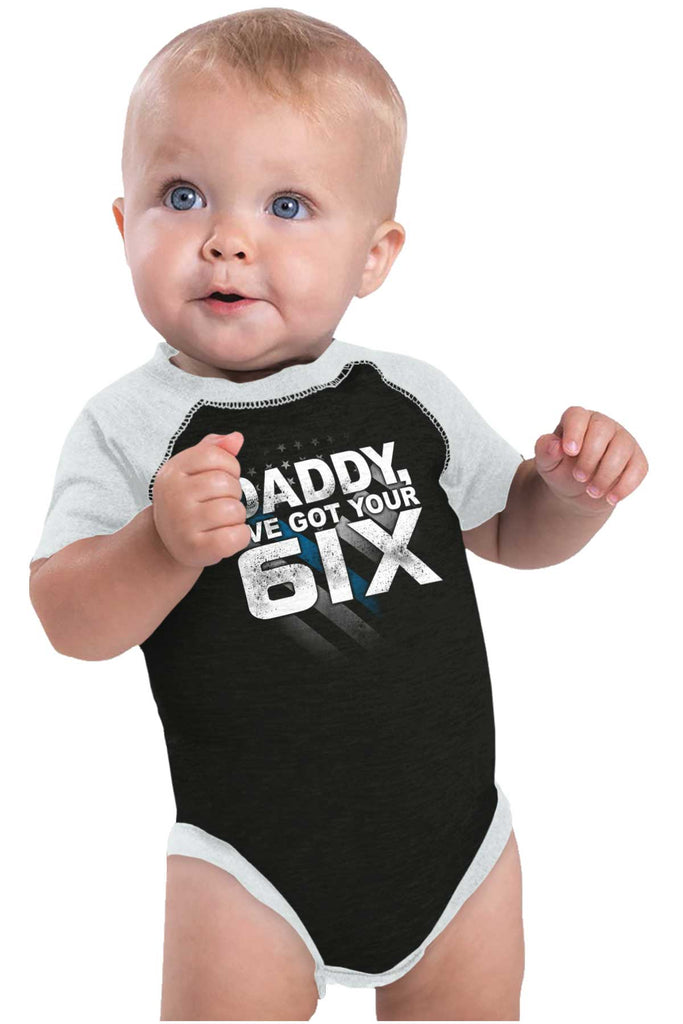 Got Your Six Raglan Romper Bodysuit-Direct To Garment Print-Brisco Baby