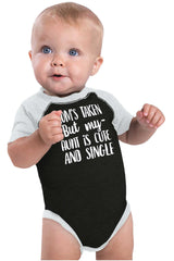 Aunt is Single Raglan Romper Bodysuit-Direct To Garment Print-Brisco Baby