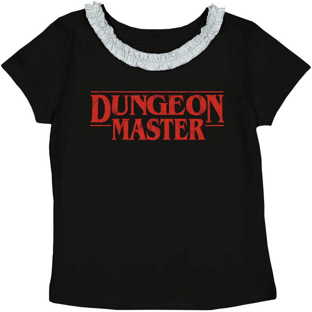 Dungeon Masters TV Show Nerd Toddler Ruffled Trim T-Shirt-Direct To Garment Print-Brisco Baby