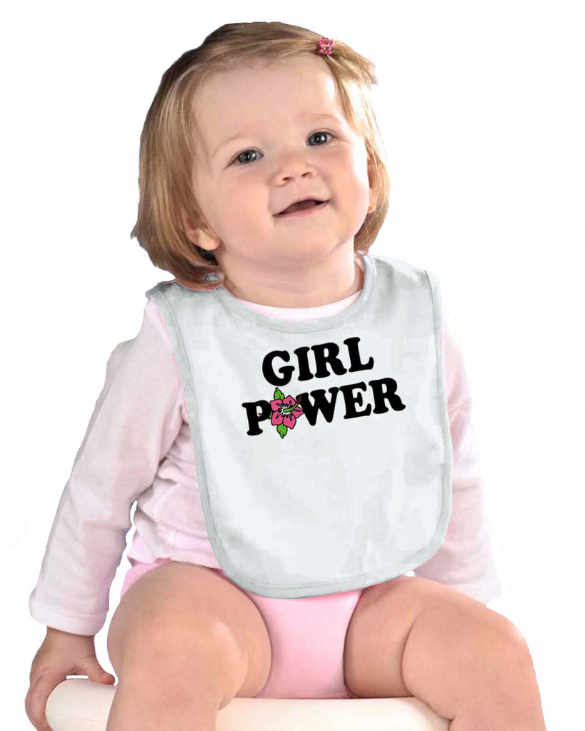 Girl Power Infant Baby Bib-Direct To Garment Print-Brisco Baby
