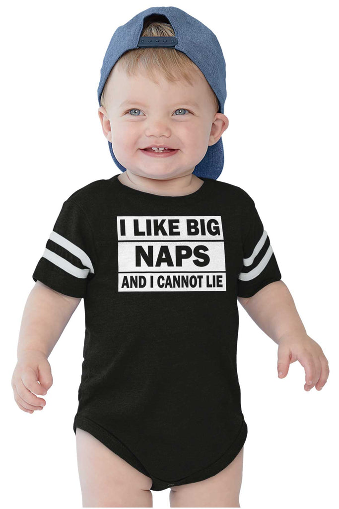 Big Naps Football Romper Bodysuit-Direct To Garment Print-Brisco Baby